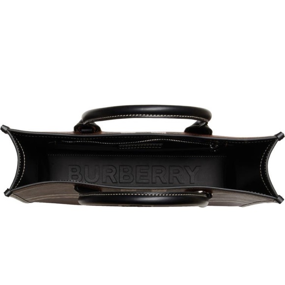 Burberry Denny Slim E-Check Canvas Tote, NEW - Picture 4 of 17